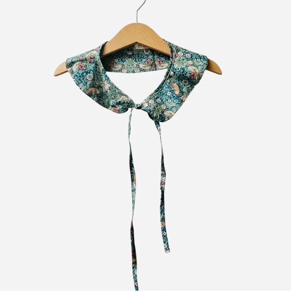 mabo tie-on collar made with liberty of london strawberry thief
